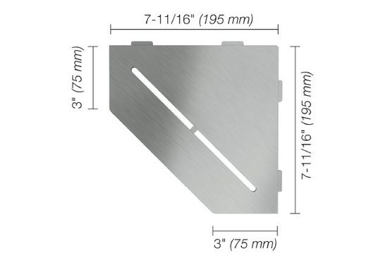 SHELF-E Pentagonal Corner Shelf Pure Design - Brushed Stainless Steel (V2)