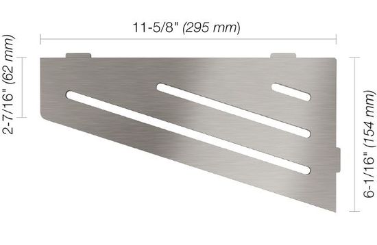 SHELF-E Quadrilateral Corner Shelf Wave Design - Brushed Stainless Steel (V2)