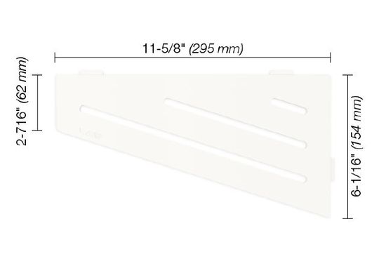 SHELF-E Quadrilateral Corner Shelf Wave Design - Aluminum Matte White