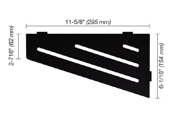 SHELF-E Quadrilateral Corner Shelf Wave Design - Aluminum Matte Black