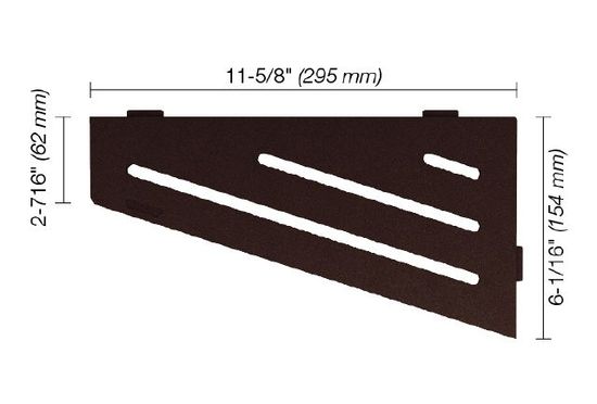 SHELF-E Quadrilateral Corner Shelf Wave Design - Aluminum Bronze