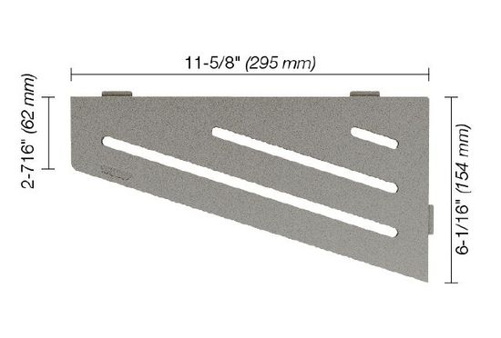 SHELF-E Quadrilateral Corner Shelf Wave Design - Aluminum Stone Grey