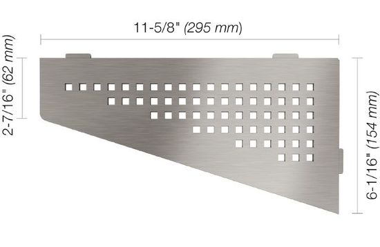 SHELF-E Quadrilateral Corner Shelf Square Design - Brushed Stainless Steel (V2)