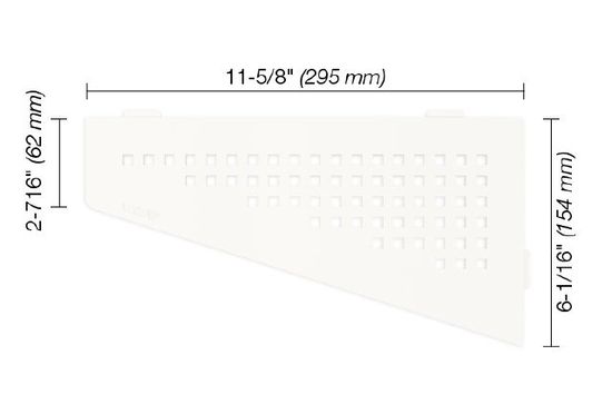 SHELF-E Quadrilateral Corner Shelf Square Design - Aluminum Matte White
