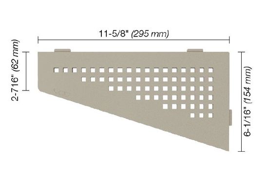 SHELF-E Quadrilateral Corner Shelf Square Design - Aluminum Greige