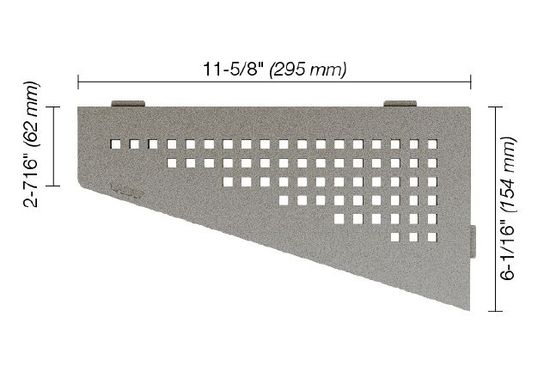 SHELF-E Quadrilateral Corner Shelf Square Design - Aluminum Stone Grey