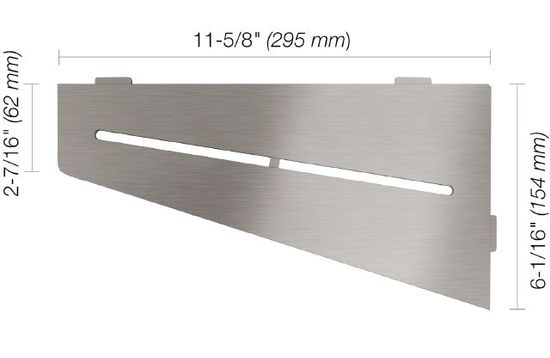 SHELF-E Quadrilateral Corner Shelf Pure Design - Brushed Stainless Steel (V2)