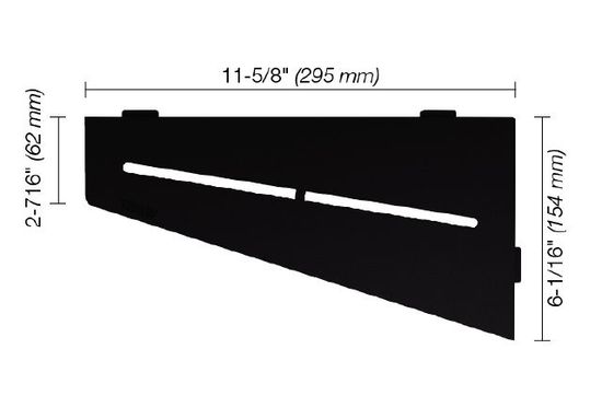 SHELF-E Quadrilateral Corner Shelf Pure Design - Aluminum Matte Black