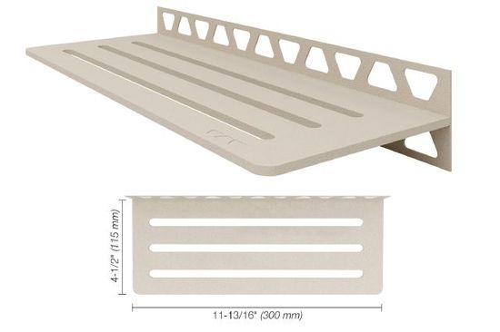 Shelf-W Rectangular Wall Shelf Wave Design - Aluminum Cream 