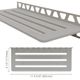 Shelf-W Rectangular Wall Shelf Wave Design - Aluminum Stone Grey 