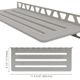 SHELF-W Rectangular Wall Shelf Wave Design Aluminum Stone Grey