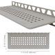 Shelf-W Rectangular Wall Shelf Square Design - Aluminum Stone Grey 