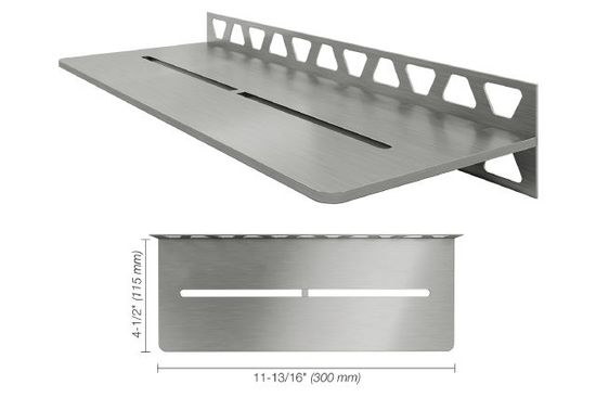 Shelf-W Rectangular Wall Shelf Pure Design - Brushed Stainless Steel (V2) 