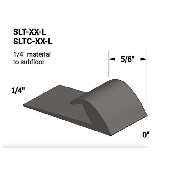 Vinyl Slim Line Transitions #32 Pebble 1/4" material to subfloor with contour edge 5/8" x 12'