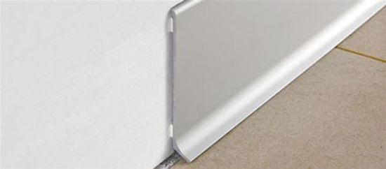 Wall Base Skirting 80 Anodized Aluminum Silver 3-5/32" (80 mm) x 3/8" x 6' 6-3/4"