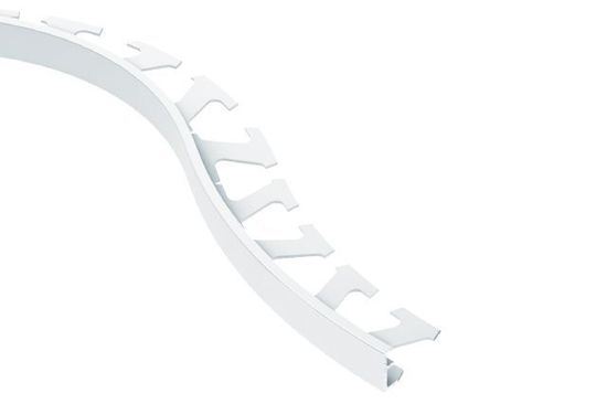 JOLLY Wall Flexible Edge Trim Aluminum White 1/2" x 8' 2-1/2"
