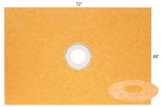 KERDI-SHOWER-T Prefabricated Sloped Shower Tray Kit with Center Outlet Position 1-1/4" x 48" x 72"