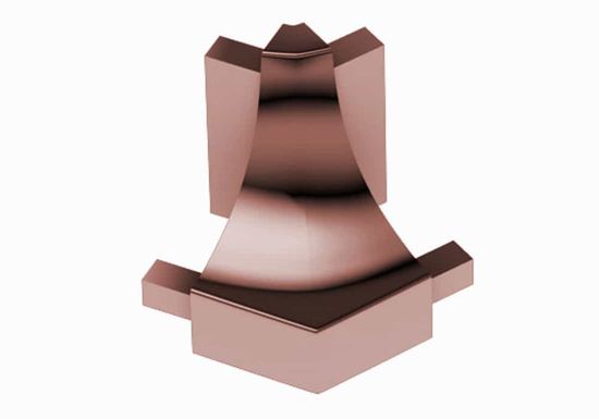 DILEX-AHK Outside Corner 135° with 3/8" Radius for Cove-Shaped Profile Anodized Aluminum Polished Copper