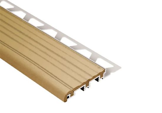 TREP-B Stair Nosing Profile Aluminum with a Light Beige Slip-Resistant Tread 1" x 2-1/8" x 4' 11"