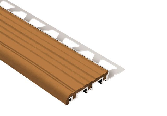 Schluter - TREP-B Stair Nosing Profile Aluminum With A Nut Brown Slip ...