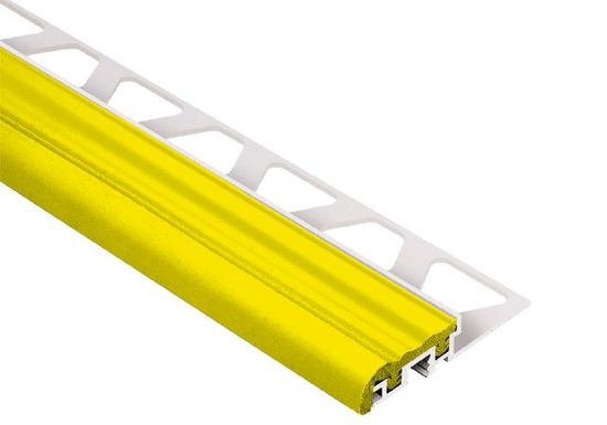 TREP-S Stair Nosing Profile Aluminum with a Yellow Slip-Resistant Tread 5/16" x 1-1/32" x 4' 11"
