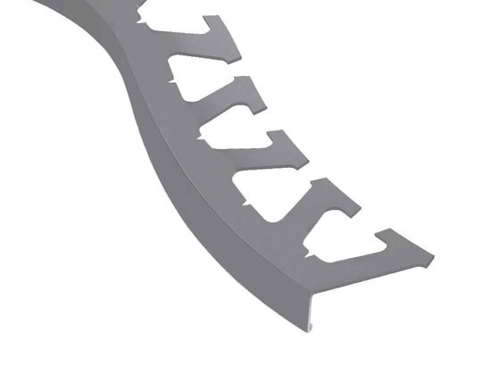 BARA-RWL Balcony Edging Radius Profile Aluminum Metallic Grey 4-3/4" x 8' 2-1/2"