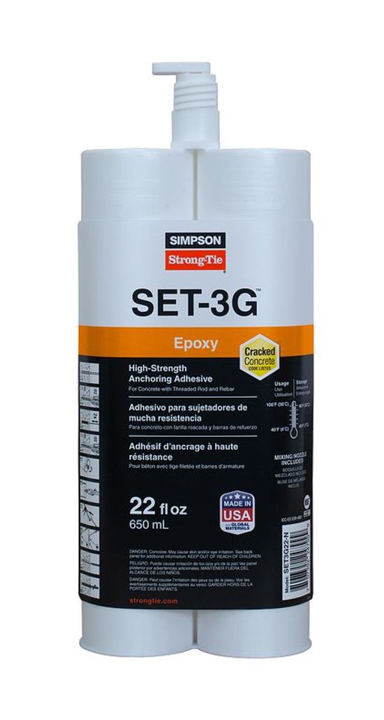 Epoxy Anchoring Adhesive SET-3G with Nozzle and Extension 22 oz