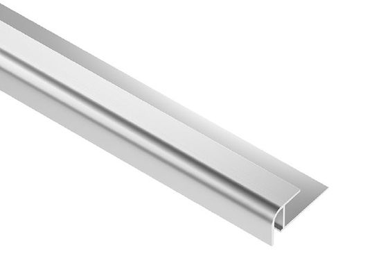 VINPRO-RO Bullnose Aluminum Anodized Brushed Chrome 1/4" (6 mm) x 8' 2-1/2"