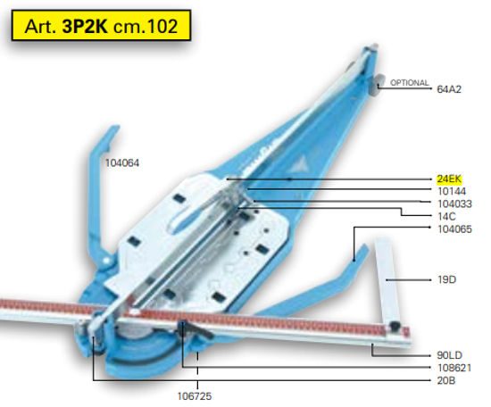 Poignée de poussée Serie 3 Klick-Klock - rainure 15mm