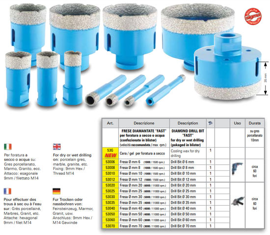 Sigma - Diamond Drill Bit Fast - Diameter 6 mm