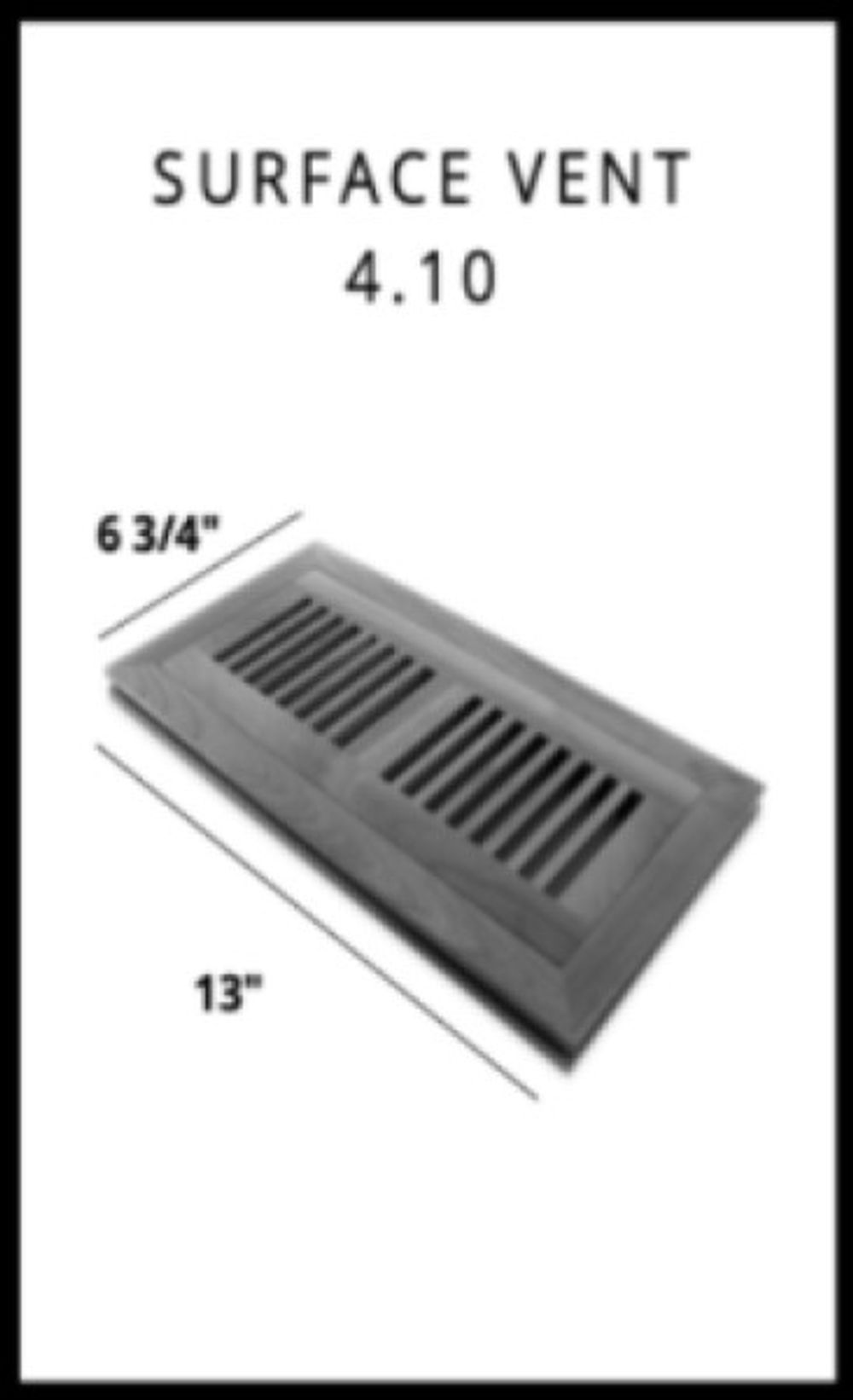 Biyork Hardwood Nouveau 6 Cathedral Ruins Floor Vent 4 x 10  (BYKVENT10NOU6CR) | FloorBox