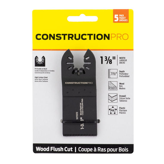 Construction Pro Oscillating Flush Wood Cut HCS 1-3/8" (Pack of 5)