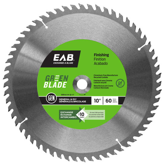 Finishing Saw Blade Green Blade 60-Tooth 10"