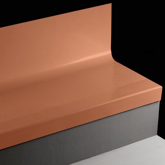 Angle Fit Rubber Stair Tread with Integrated Riser FastLane #62 Tangerine Tango 48"