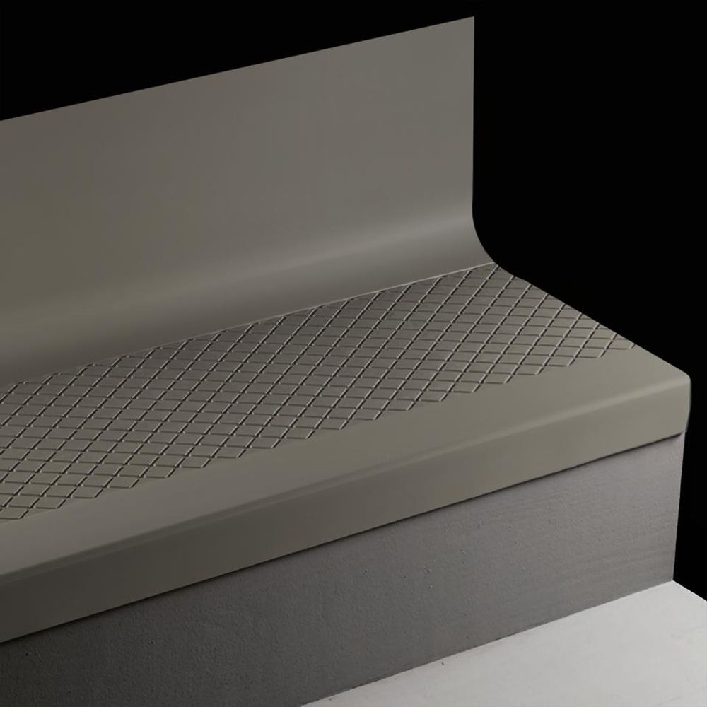 Tarkett Angle Fit Rubber Stair Tread with Integrated Riser Diamond 40 Black with Grit tape 6