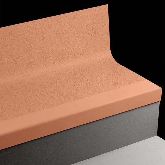 Angle Fit Rubber Stair Tread with Integrated Riser Rice Paper #62 Tangerine Tango with Insert 54"