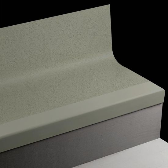 Angle Fit Rubber Stair Tread with Integrated Riser Rice Paper #86 Hunter Green with Insert 48"