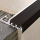 Profile for Stair Prostair Natural Aluminium with Vinyl Resin/Rubber Insert - Black - 12.5 mm