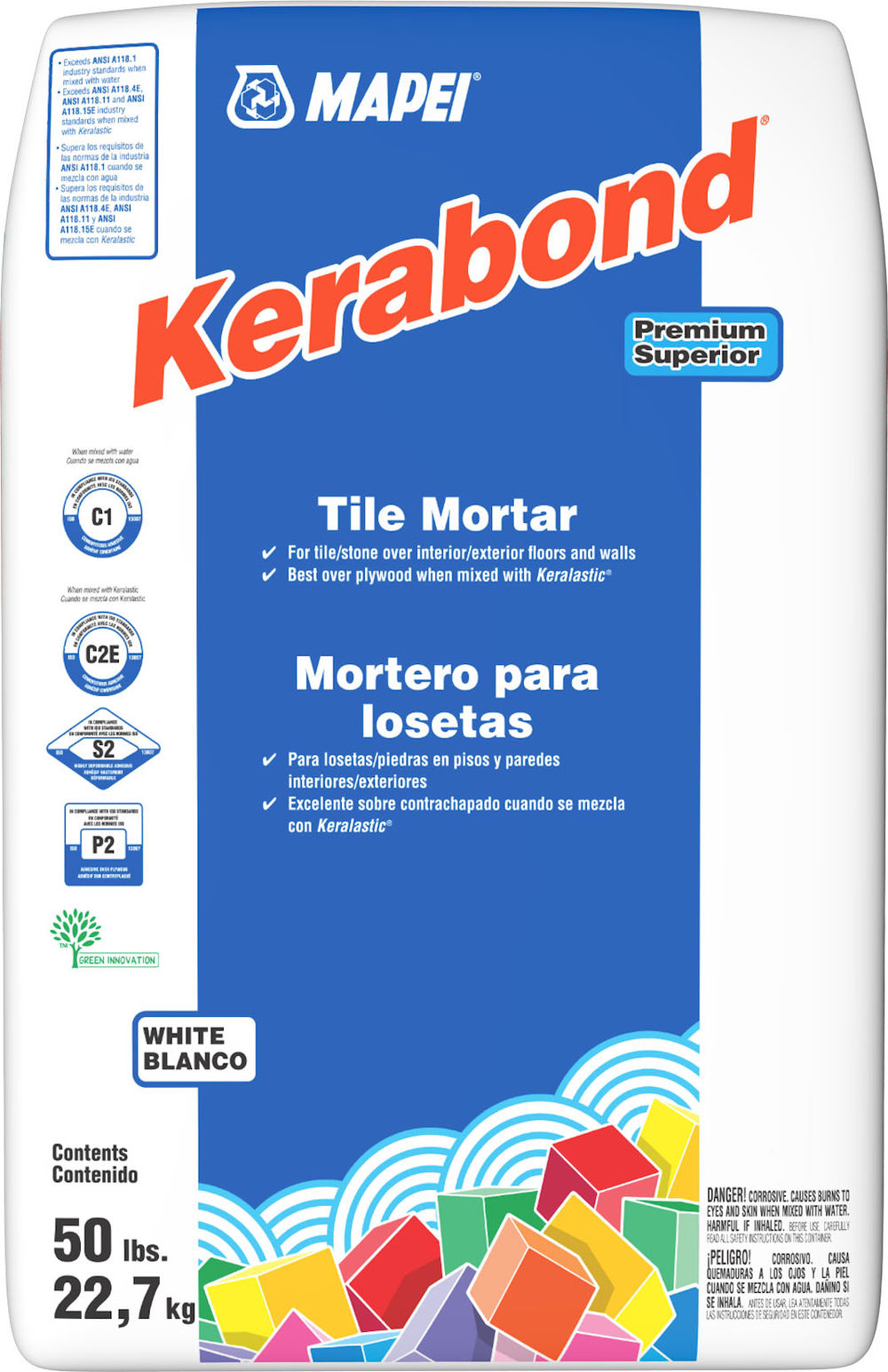 Mapei Kerabond Premium Tile Mortar, White 50 lb (001005021) FloorBox