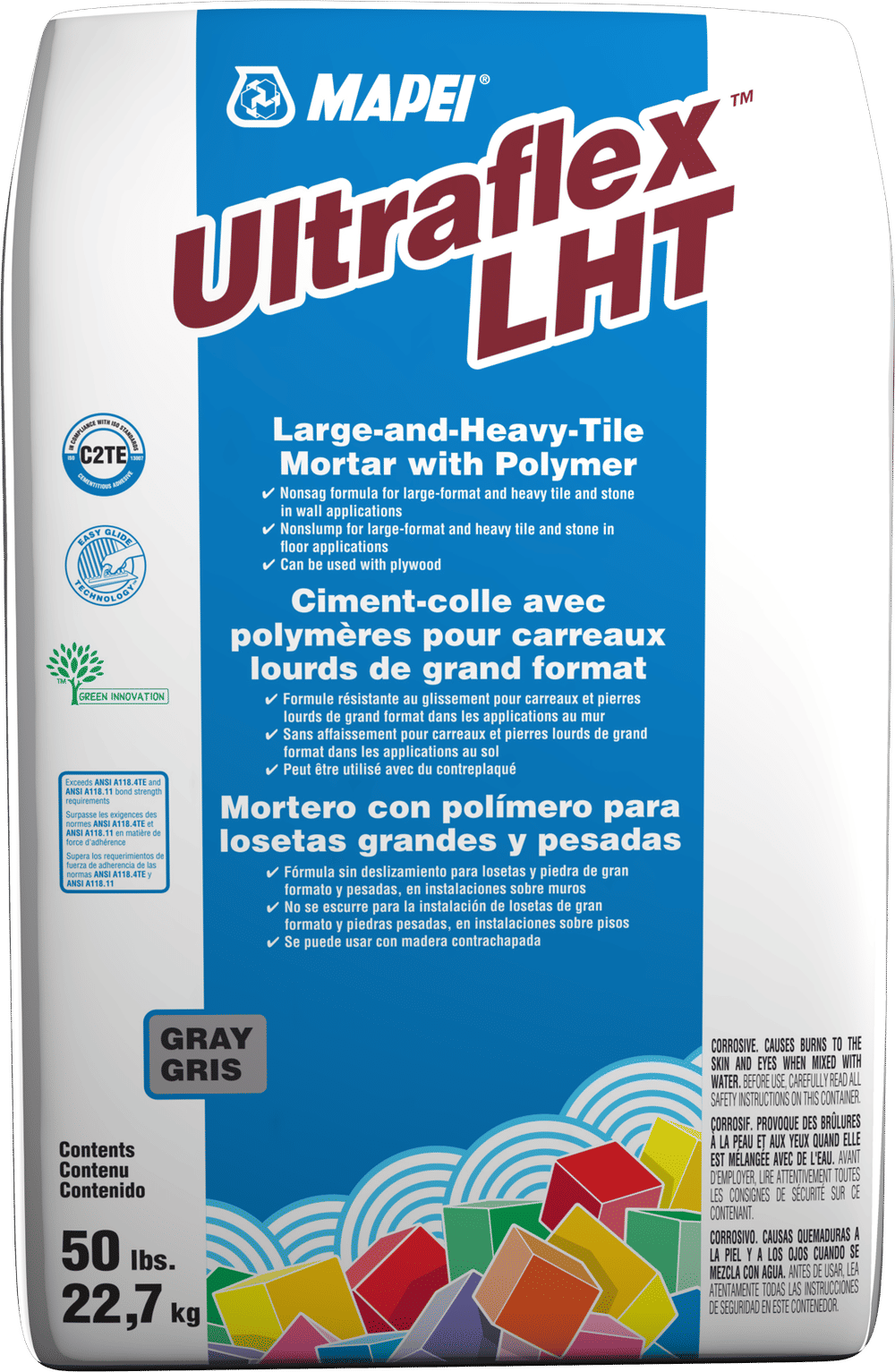 Mapei Ultraflex LHT Professional Large & Heavy Tile Mortar, Gray 50