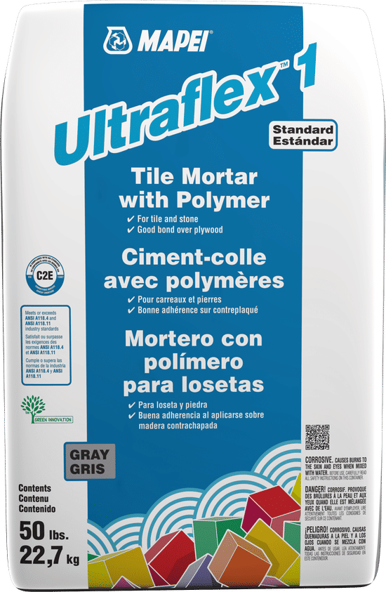 Ultraflex 1 Ciment-colle modifié aux polymères, Gris - 50 lb