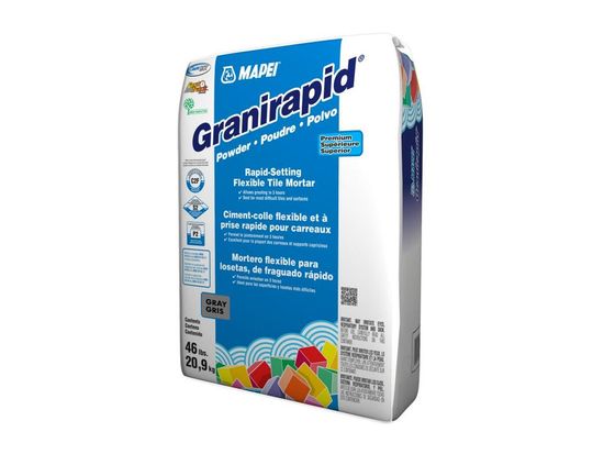 Granirapid Ciment-colle flexible pour carreaux en deux parties, Poudre, Gris - 46 lb