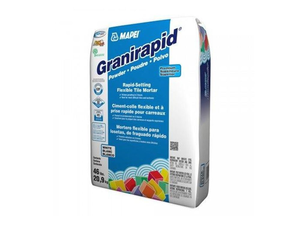 Mapei Granirapid Flexible Tile Mortar, Powder, White 46