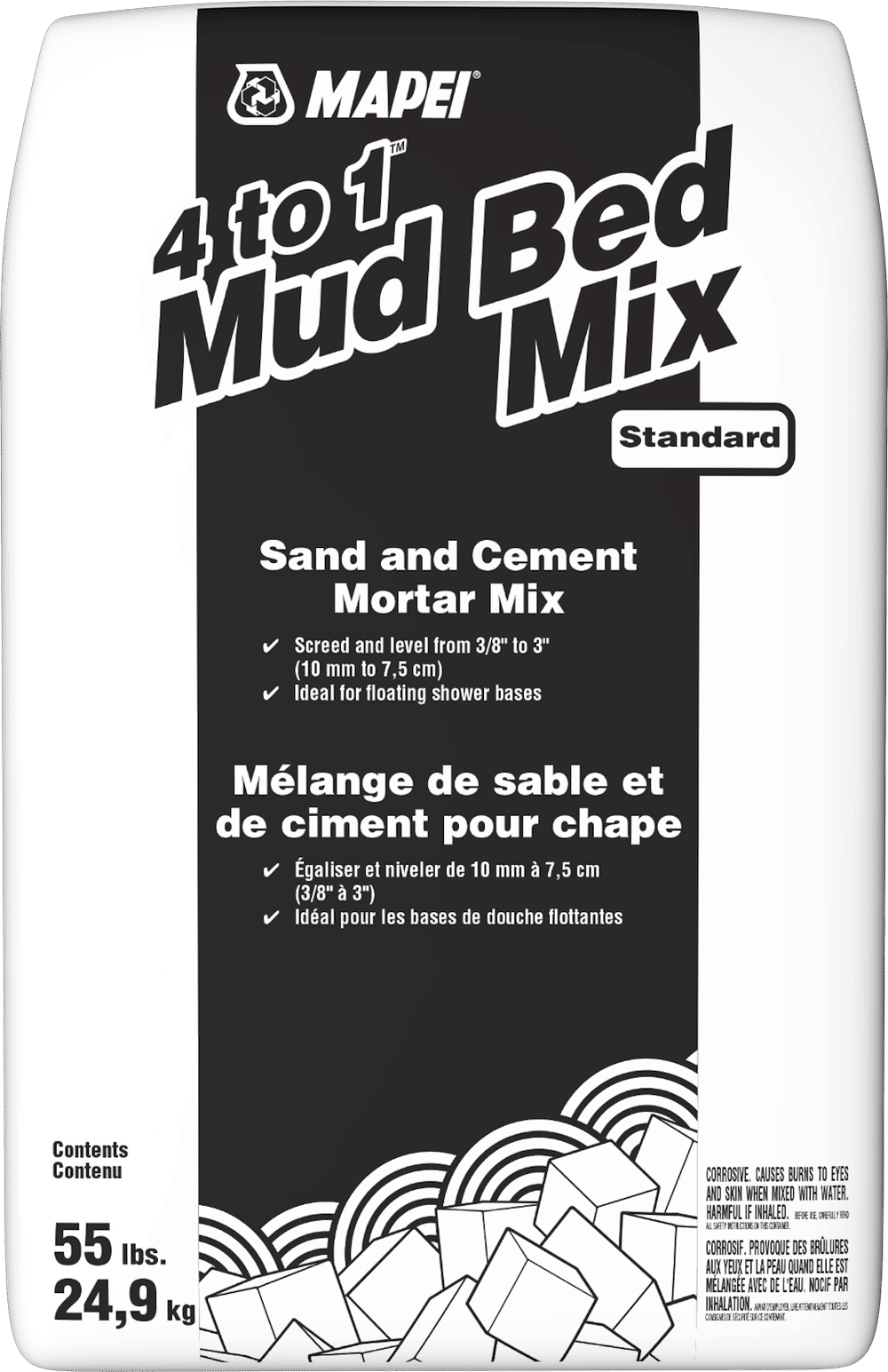 Mapei 4 to 1 Mud Bed Mix Mélange de sable et de ciment pour chape 55
