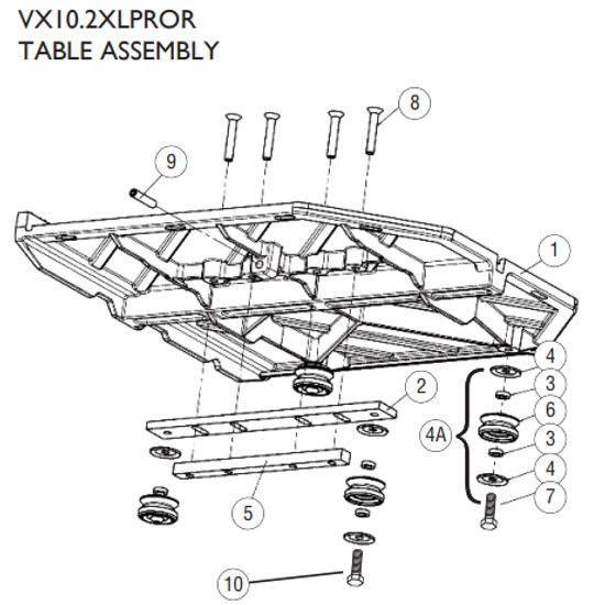 Table Assembly for VX10.2XLPROR Tile Saw